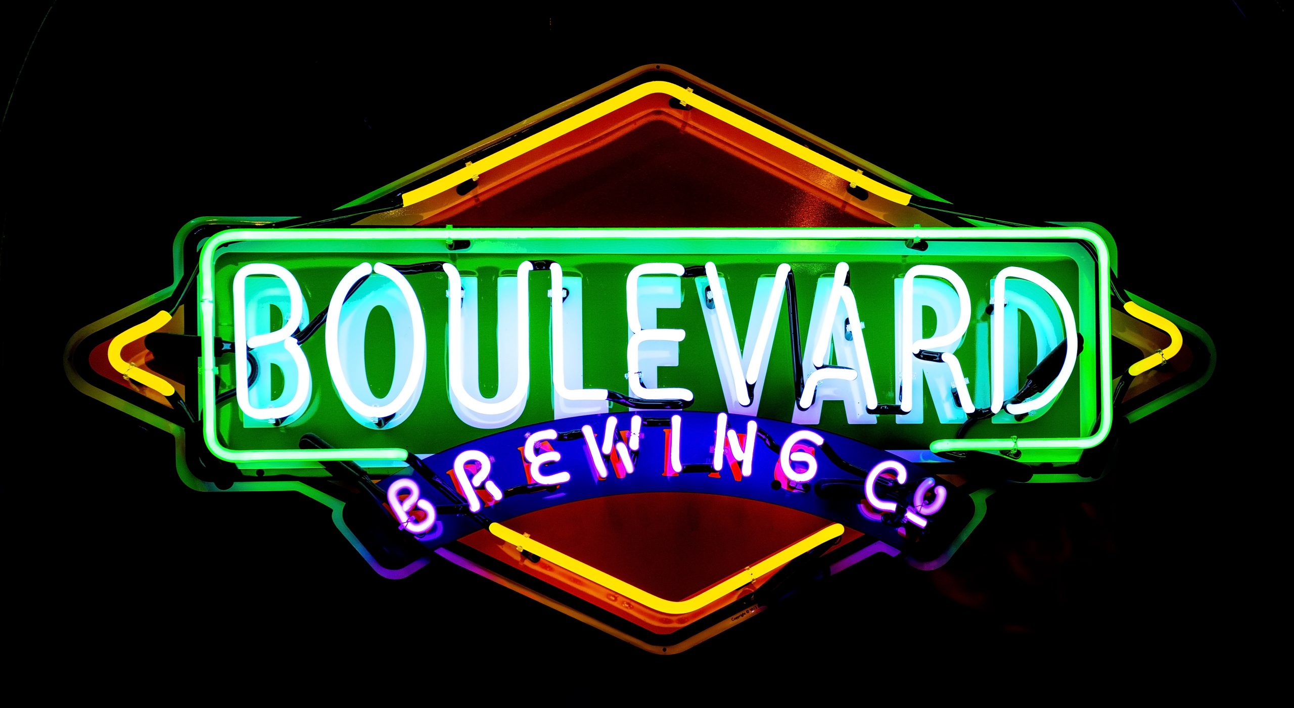 Neon Light outside of Boulevard Brewery in Kansas City MO